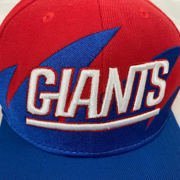 New York Giants Hat Cap Mens Red Blue‎ Sharktooth Snapback NFL Mitchell & Ness - Picture 2 of 12
